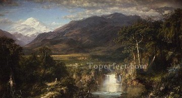 Paisaje del corazón de los Andes Río Hudson Iglesia Frederic Edwin Pinturas al óleo